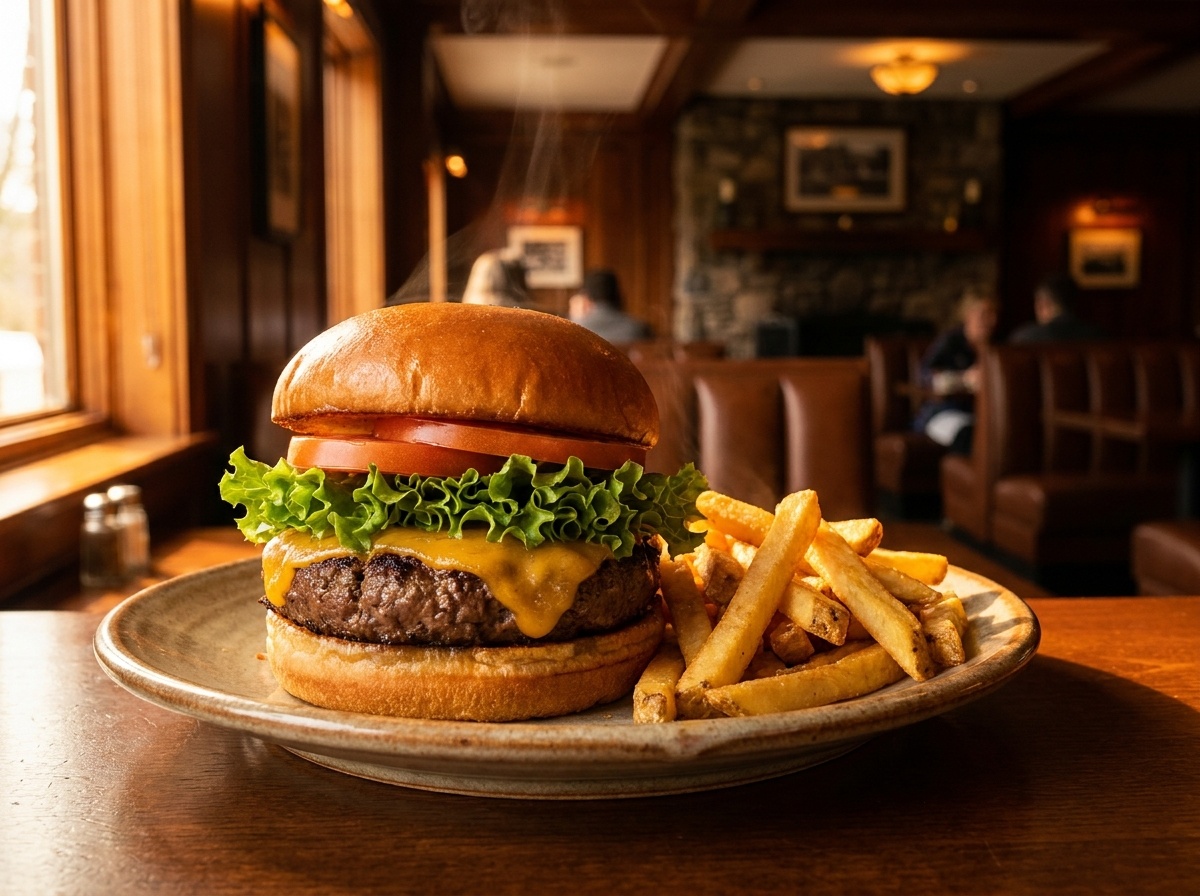 Burger und Poutine im Restaurant Fräulein Herborths in Köln